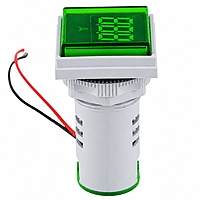 Smidnya IL22 Square Ammeter Pilot Light 0–50 A-22mm square-220V AC-Green