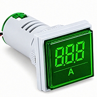 Smidnya IL22 Square Ammeter Pilot Light 50–100 A-22mm square-220V AC-Green