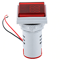 Smidnya IL22 Square Ammeter Pilot Light 0–50 A-22mm square-220V AC-Red