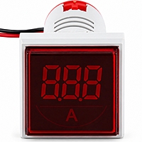 Smidnya IL22 Square Ammeter Pilot Light 0–50 A-22mm square-220V AC-Red