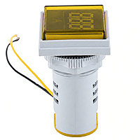 Smidnya IL22 Square Ammeter Pilot Light 0–50 A-22mm square-220V AC-Yellow