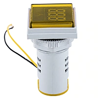 Smidnya IL22 Square Ammeter Pilot Light 0–50 A-22mm square-220V AC-Yellow
