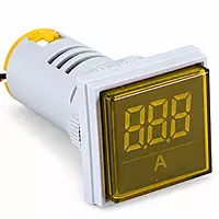 Smidnya IL22 Square Ammeter Pilot Light 0–50 A-22mm square-220V AC-Yellow