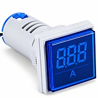 Smidnya IL22 Square Ammeter Pilot Light 50–100 A-22mm square-220V AC-Blue