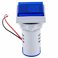 Smidnya IL22 Square Ammeter Pilot Light 50–100 A-22mm square-220V AC-Blue