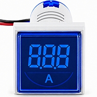 Smidnya IL22 Square Ammeter Pilot Light 50–100 A-22mm square-220V AC-Blue