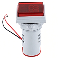 Smidnya IL22 Square Ammeter Pilot Light 50–100 A-22mm square-220V AC-Red