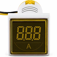 Smidnya IL22 Square Ammeter Pilot Light 50–100 A-22mm square-220V AC-Yellow