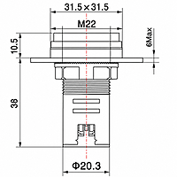Smidnya IL22 Square Frequency Pilot Light 0–80 Hz-22mm square-220V AC-Green