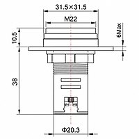 Smidnya IL22 Square Temperature Pilot Light -20 to 200°C-22mm square-220V AC-Yellow