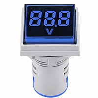 Smidnya IL22 Square Voltmeter Pilot Light 50–500 VAC-22mm square-50-500V AC-Blue