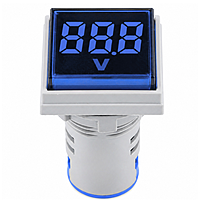 Smidnya IL22 Square Voltmeter Pilot Light 50–500 VAC-22mm square-50-500V AC-Blue