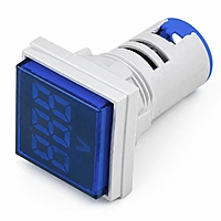 Smidnya IL22 Square Voltmeter Pilot Light 50–500 VAC-22mm square-50-500V AC-Blue