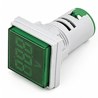 Smidnya IL22 Square Voltmeter Pilot Light 50–500 VAC-22mm square-50-500V AC-Green