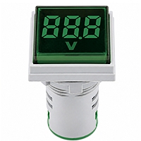 Smidnya IL22 Square Voltmeter Pilot Light 50–500 VAC-22mm square-50-500V AC-Green