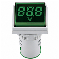 Smidnya IL22 Square Voltmeter Pilot Light 50–500 VAC-22mm square-50-500V AC-Green
