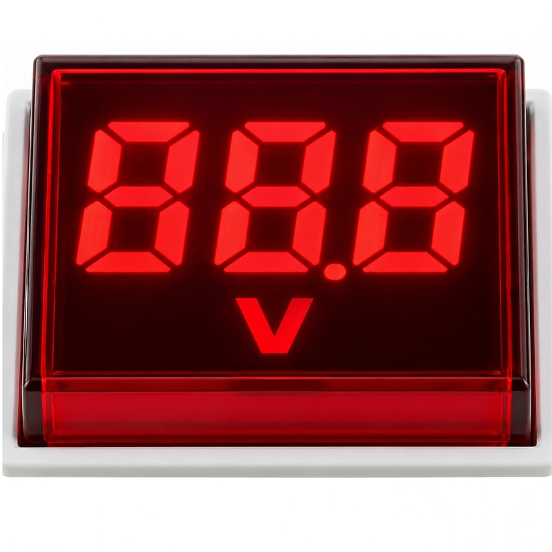 Smidnya IL22 Square Voltmeter Pilot Light 50–500 VAC-22mm square-50-500V AC-Red