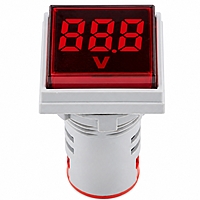 Smidnya IL22 Square Voltmeter Pilot Light 50–500 VAC-22mm square-50-500V AC-Red