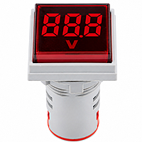 Smidnya IL22 Square Voltmeter Pilot Light 50–500 VAC-22mm square-50-500V AC-Red