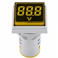 Smidnya IL22 Square Voltmeter Pilot Light 50–500 VAC-22mm square-50-500V AC-Yellow