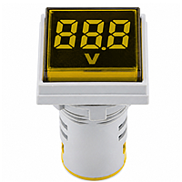 Smidnya IL22 Square Voltmeter Pilot Light 50–500 VAC-22mm square-50-500V AC-Yellow