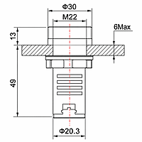 Smidnya IL22 Standard Buzzer-22mm-110V AC-Black