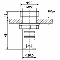 Smidnya IL22 Standard Buzzer-22mm-24V AC/DC-Black