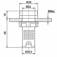 Smidnya IL22 White Body Indicator Buzzer-22mm-36V AC/DC-Red