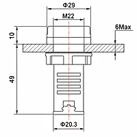 Smidnya IL22 White Body Indicator Buzzer-22mm-36V AC/DC-Red