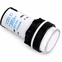 Smidnya IL22 White Body Protected LED Pilot Light-22mm-48V AC/DC-White