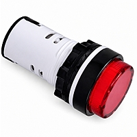 Smidnya IL22 White Body Protected LED Pilot Light-22mm-110V AC/DC-Red