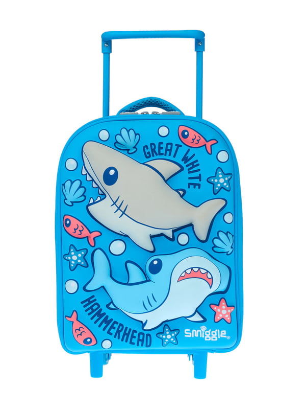 Smiggle Up & Down Teeny Tiny Hardtop Trolley Bag - Mid Blue