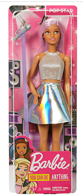 Barbie Pop Star Doll Dressed in Iridescent Skirt with Microphone and