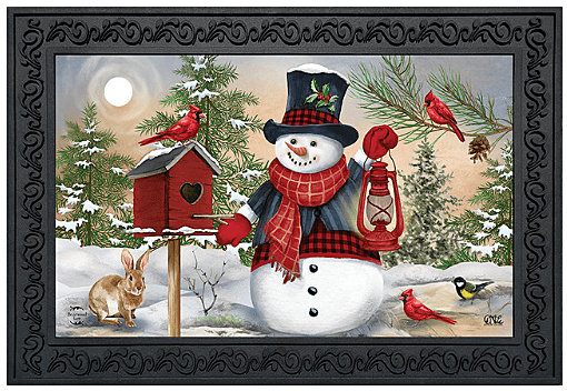 Snowman And Friends Doormat – Winter Holiday Welcome Mat