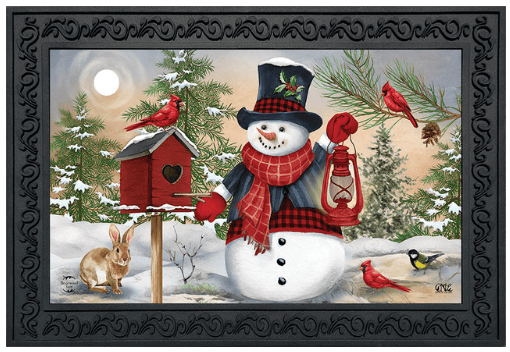 Snowman And Friends Doormat – Winter Holiday Welcome Mat