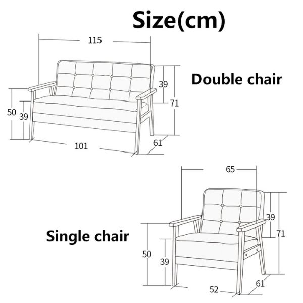 Modern Fabric Arm Chair Blue