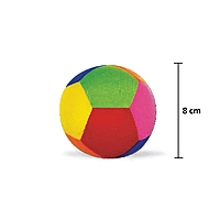 Soft Plush Baby Ball with Rattle Sound (size 8 cm), Multi color, Softball