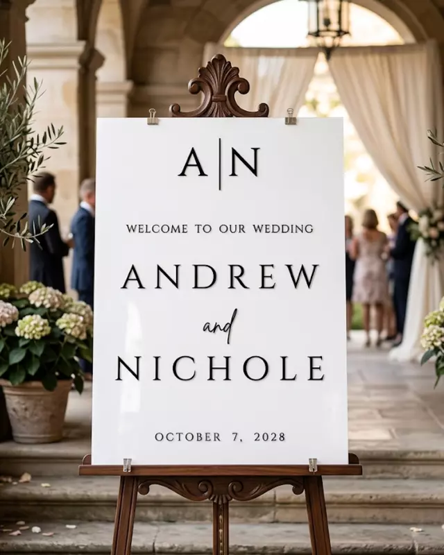 Sign, Acrylic Wedding