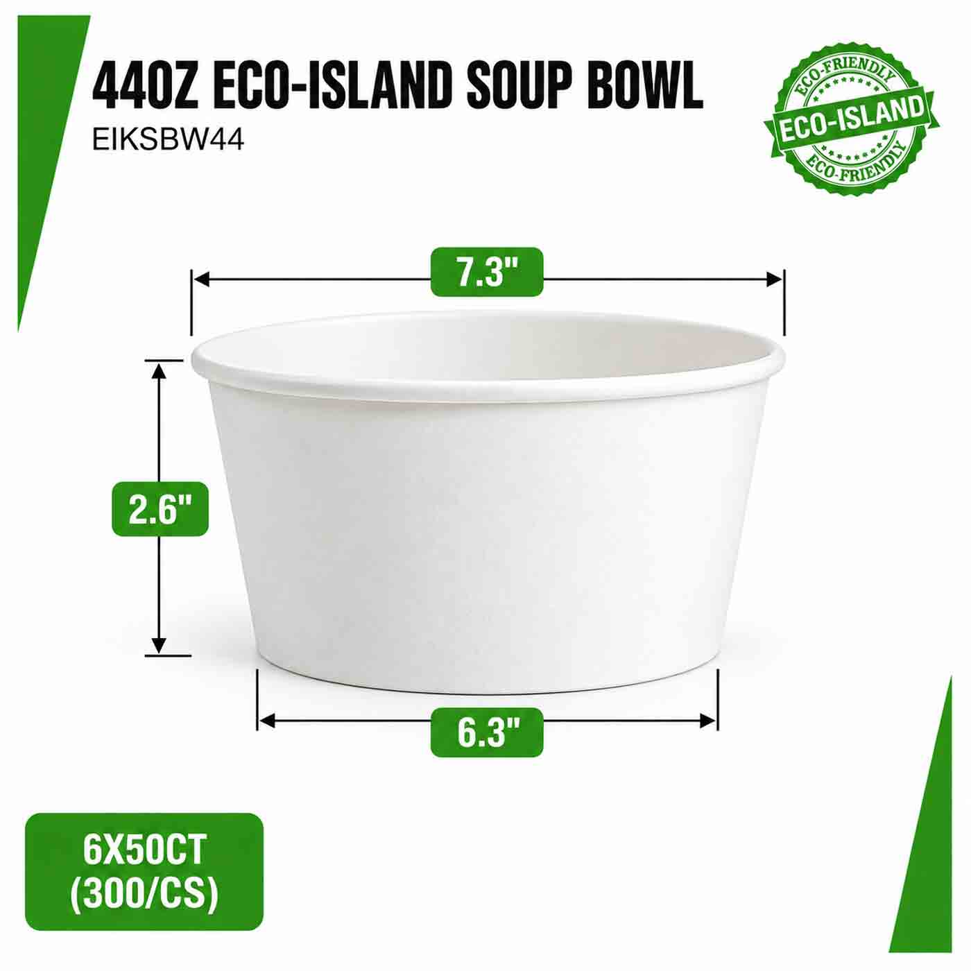 Soup Bowl 44oz (1300ml) Paper White Eco-Island 6/50