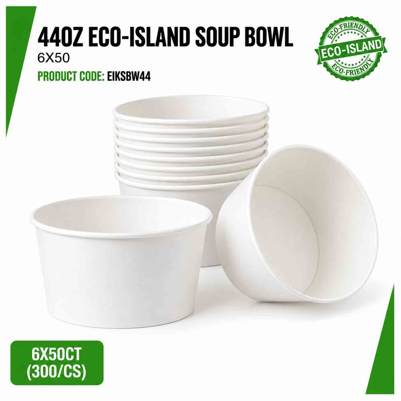 Soup Bowl 44oz (1300ml) Paper White Eco-Island 6/50