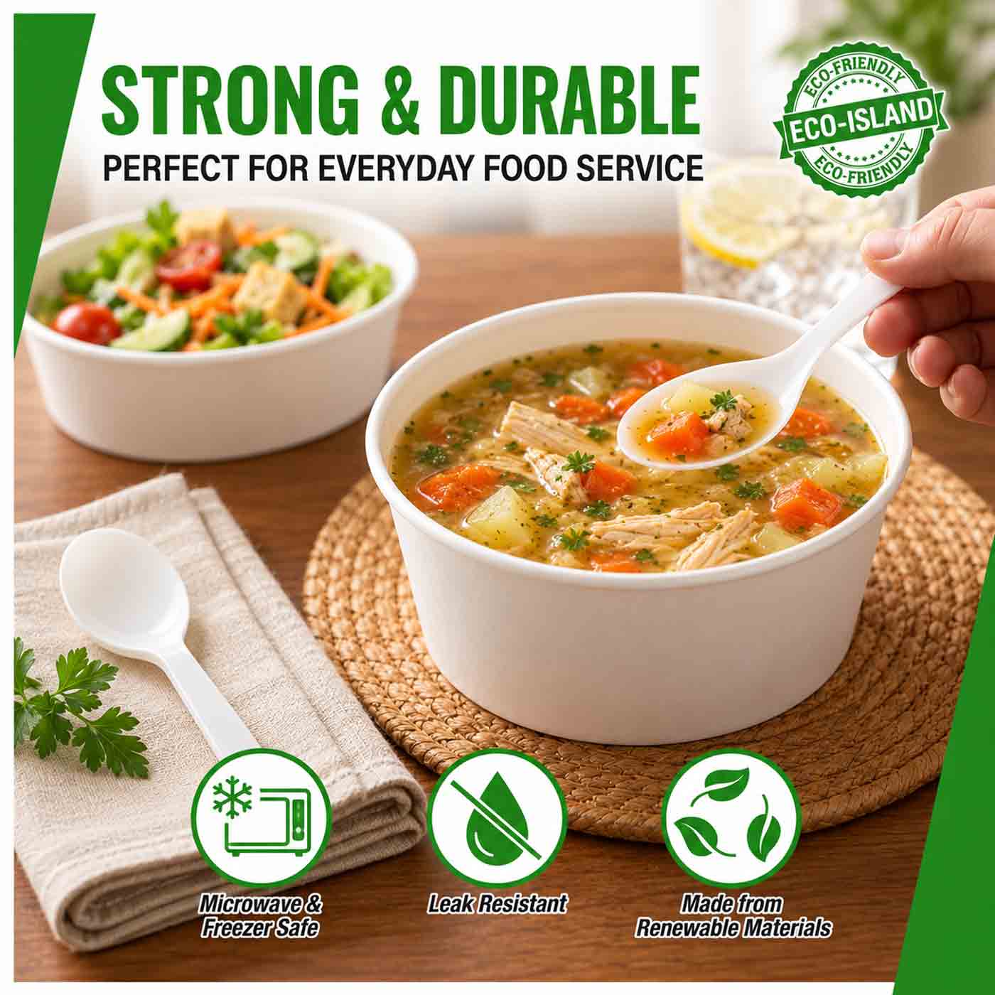 Soup Bowl 44oz (1300ml) Paper White Eco-Island 6/50