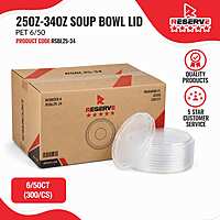 Soup Bowl Lid PET 25-34oz Reserve 6/50
