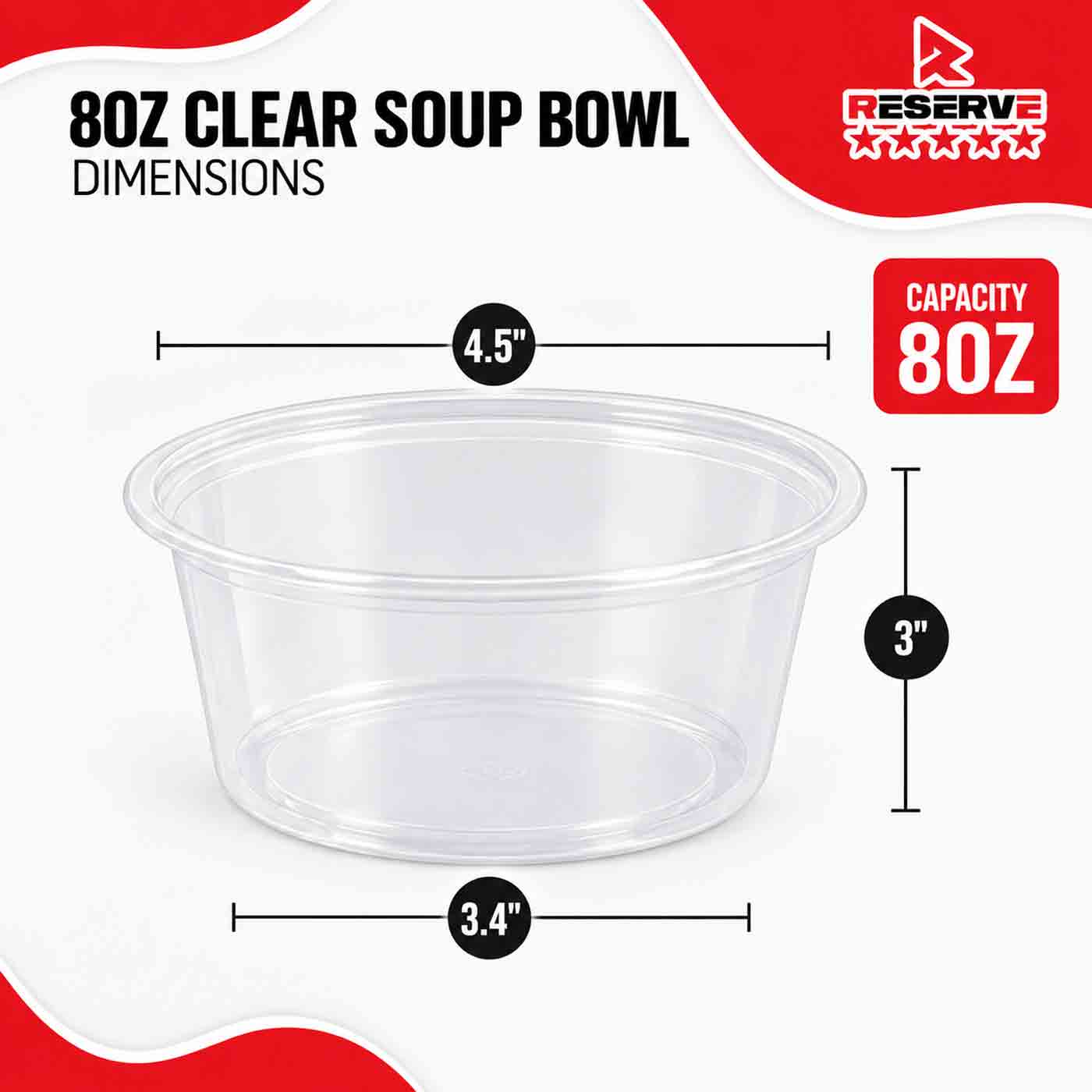 Soup Bowl P/Clr 8oz Reserve 10/50