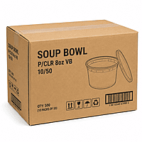 Soup Bowl P/Clr 8oz VB 10/50