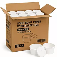 Soup Bowl Paper w/ paper lids 12oz Choice 10/25