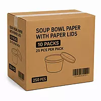 Soup Bowl Paper w/ paper lids 12oz Choice 10/25