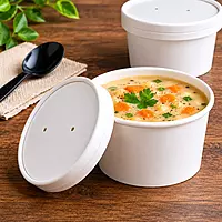 Soup Bowl Paper w/ paper lids 12oz Choice 10/25