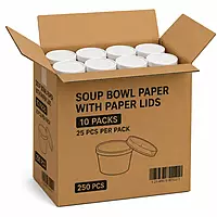 Soup Bowl Paper w/ paper lids 12oz Choice 10/25