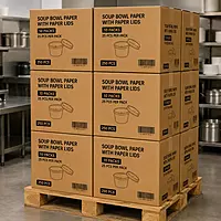 Soup Bowl Paper w/ paper lids 12oz Choice 10/25