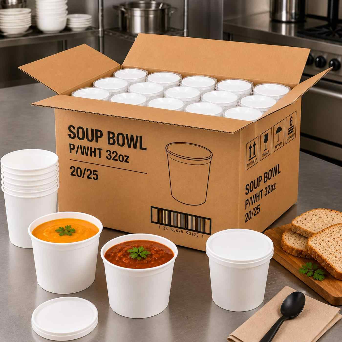Soup Bowl P/Wht 32oz 20/25